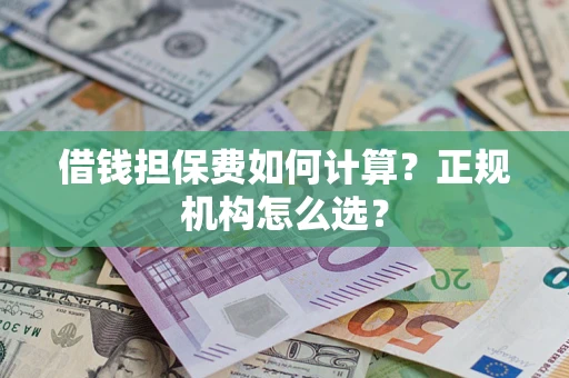 济南借钱担保费如何计算？正规机构怎么选？